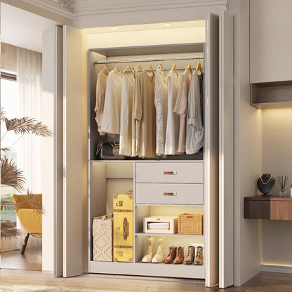 40-In Closet Organizer with Drawers, Freestanding Closet System