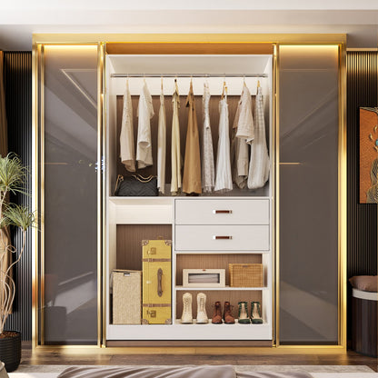 40-In Closet Organizer with Drawers, Freestanding Closet System
