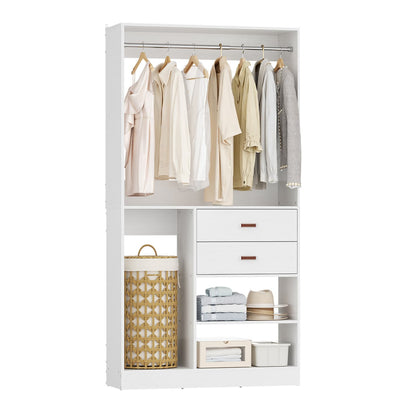 40-In Closet Organizer with Drawers, Freestanding Closet System