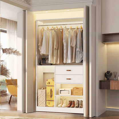 40-In Closet Organizer with Drawers, Freestanding Closet System