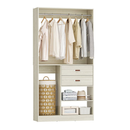 40-In Closet Organizer with Drawers, Freestanding Closet System