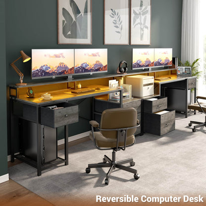 59-In Computer Desk with Charging Station for Home Office
