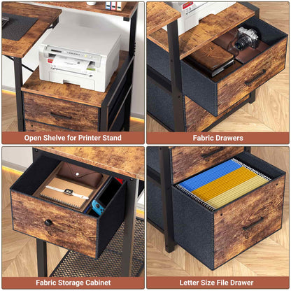 59-In Computer Desk with Charging Station for Home Office