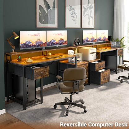 59-In Computer Desk with Charging Station for Home Office