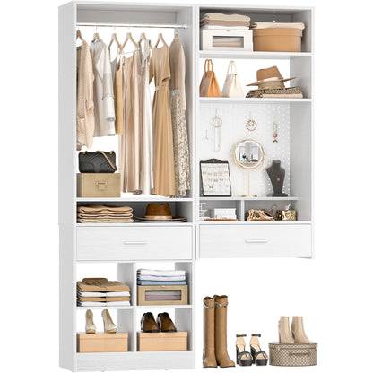 50-In Closet System Set with Wall-mounted Vanity  Desk Organizer