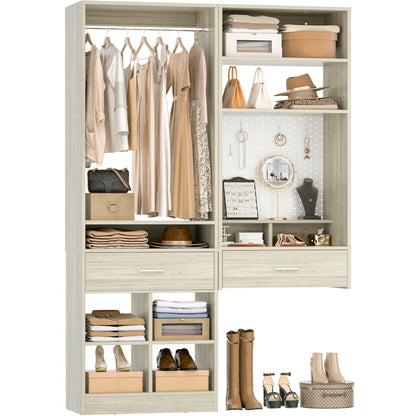 50-In Closet System Set with Wall-mounted Vanity  Desk Organizer