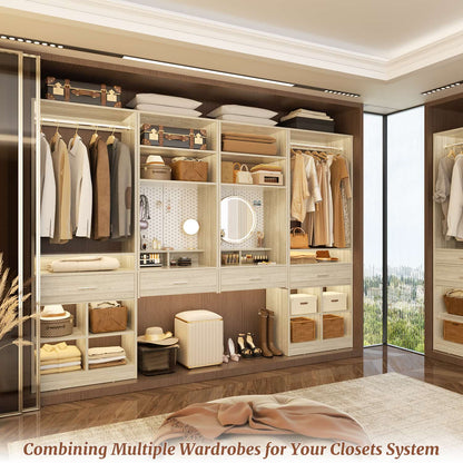 50-In Closet System Set with Wall-mounted Vanity  Desk Organizer