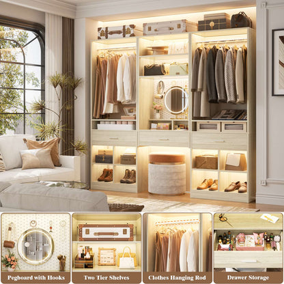 50-In Closet System Set with Wall-mounted Vanity  Desk Organizer