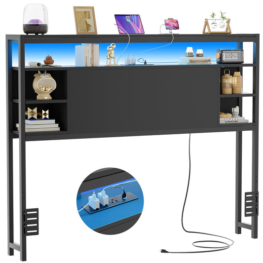 Full Headboards with Power Outlets and Storage Space