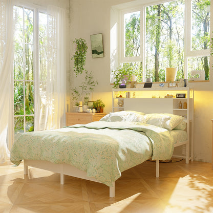 Full Headboards with Power Outlets and Storage Space