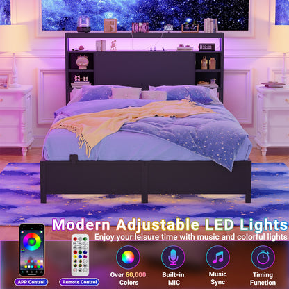 Full Headboards with Power Outlets and Storage Space